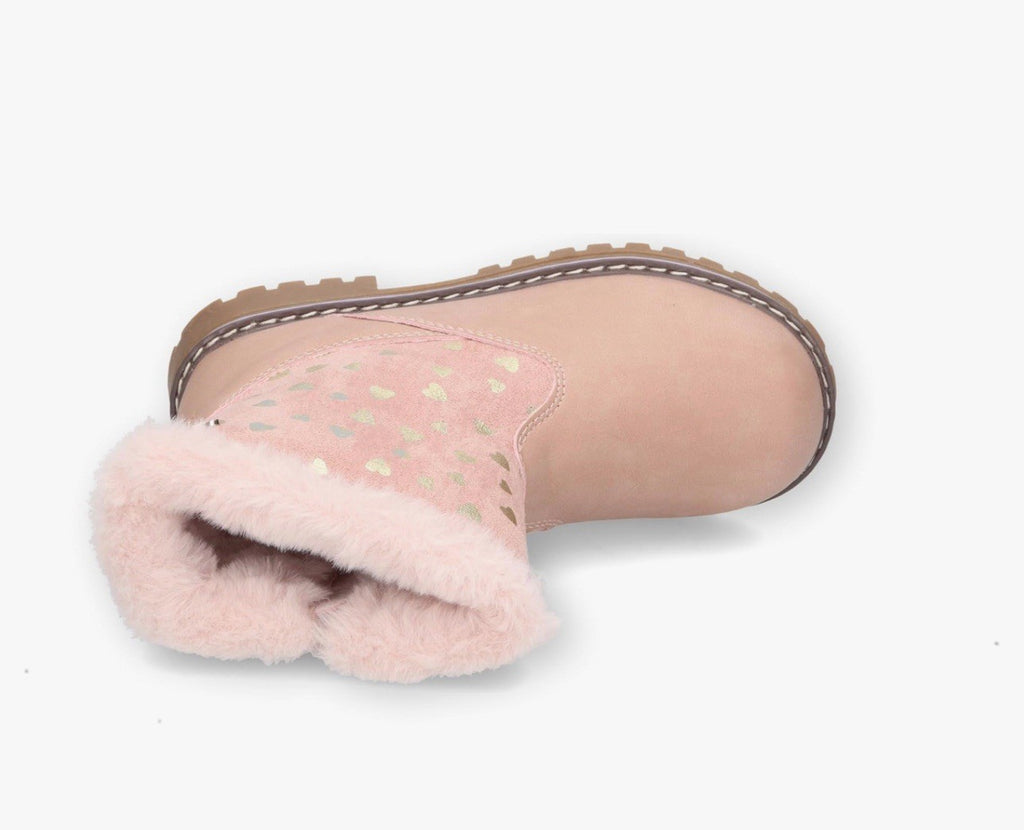 Dockers Wildleder Mädchen Winterstiefel Gr.28 Rosa Mit Herzen Gefüttert
