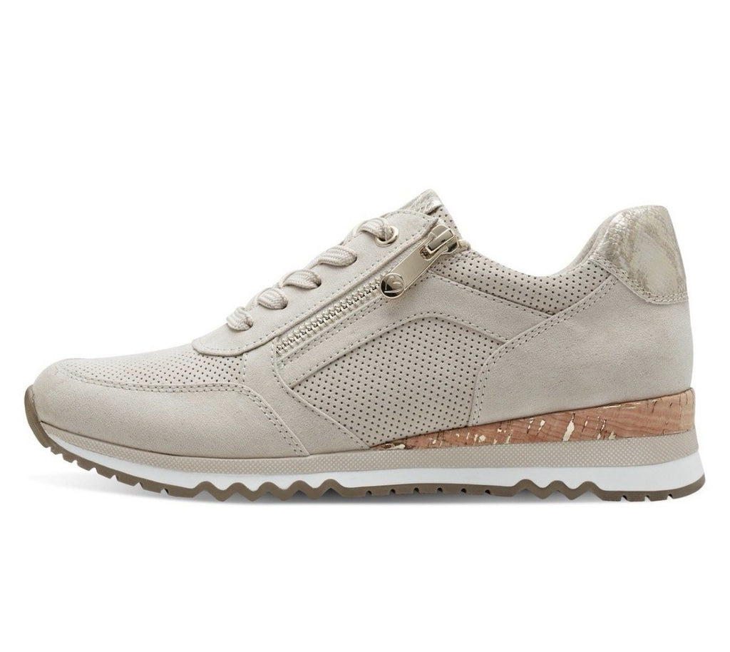 MARCO TOZZI Keilsneaker Freizeitschuh Halbschuh Schnürschuh Beige Damen - Gr. 39
