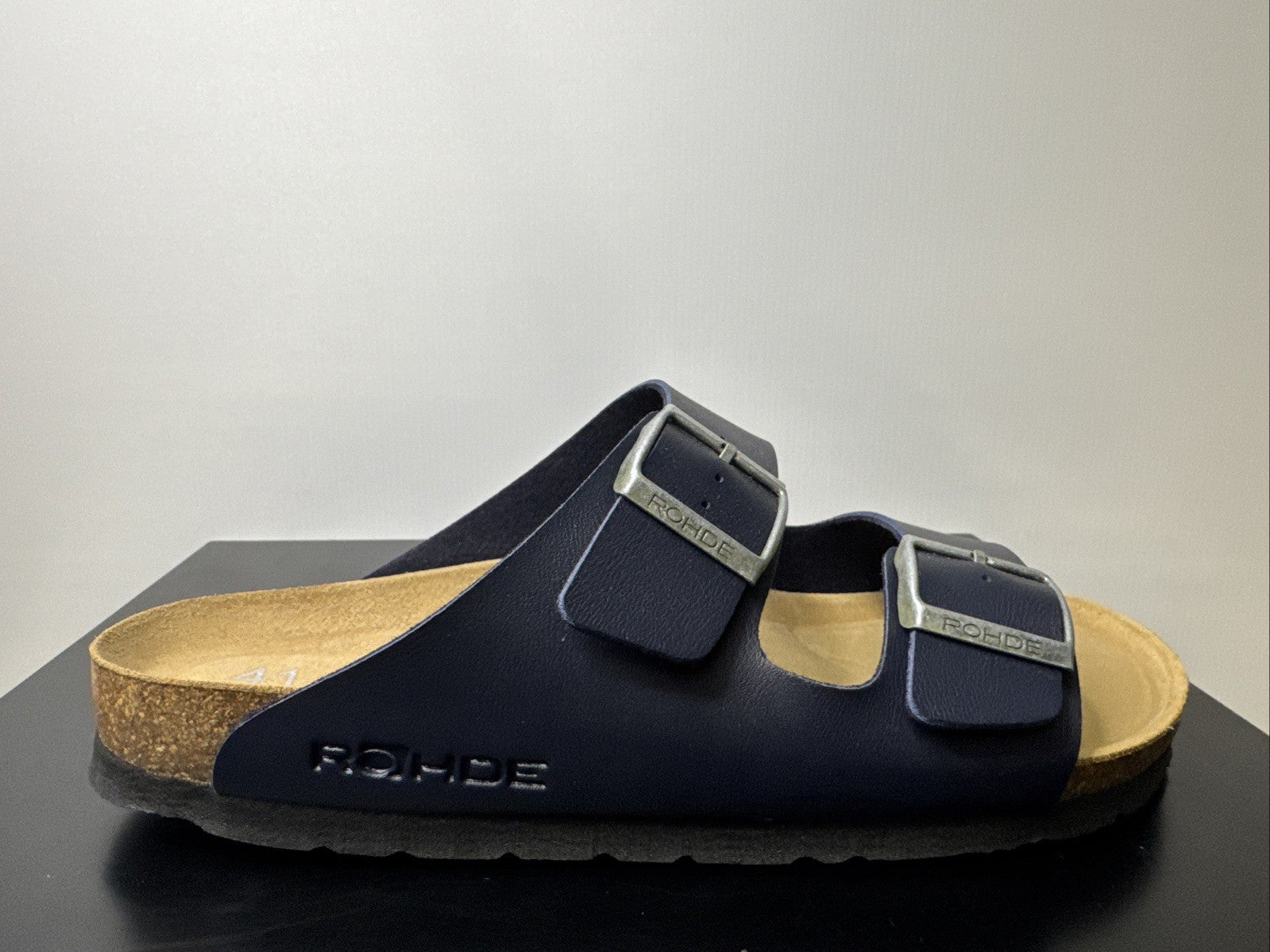 Rohde Herren Pantoletten Gr. 40 Leder Clogs Ocean 5920