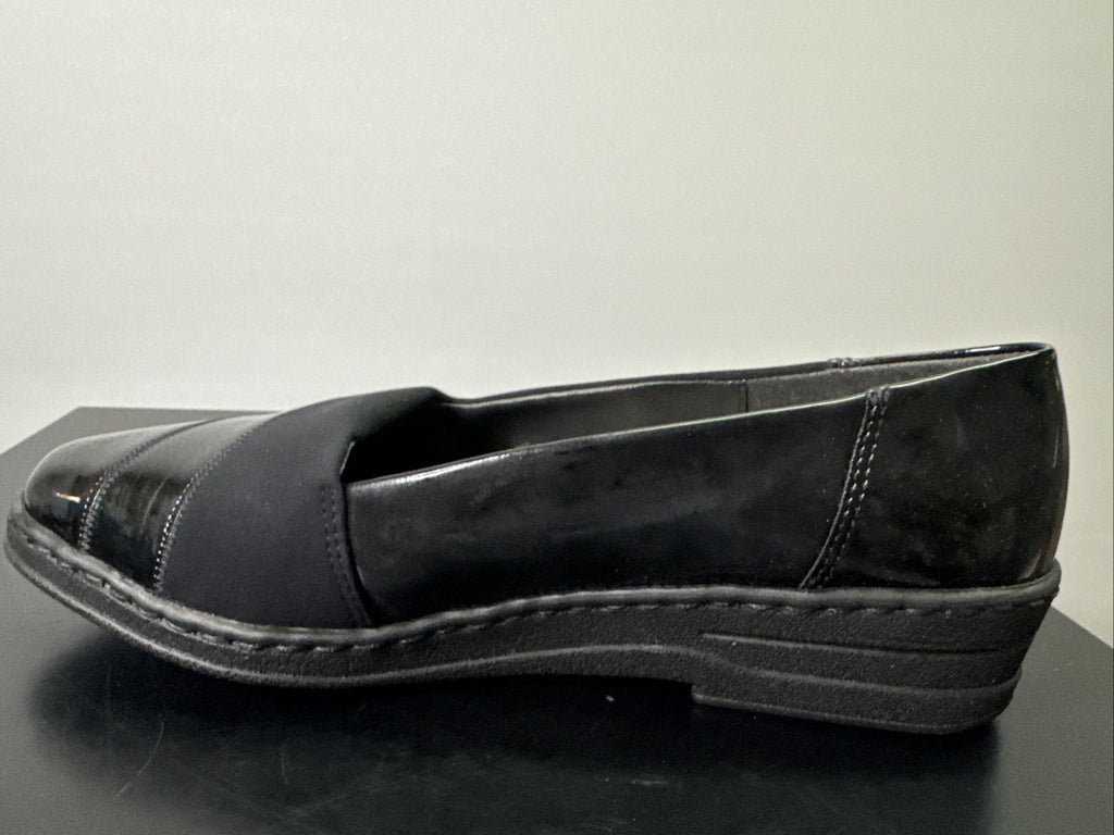 Jana Slipper Gr. 4 Damen Slip On Leder Schwarz
