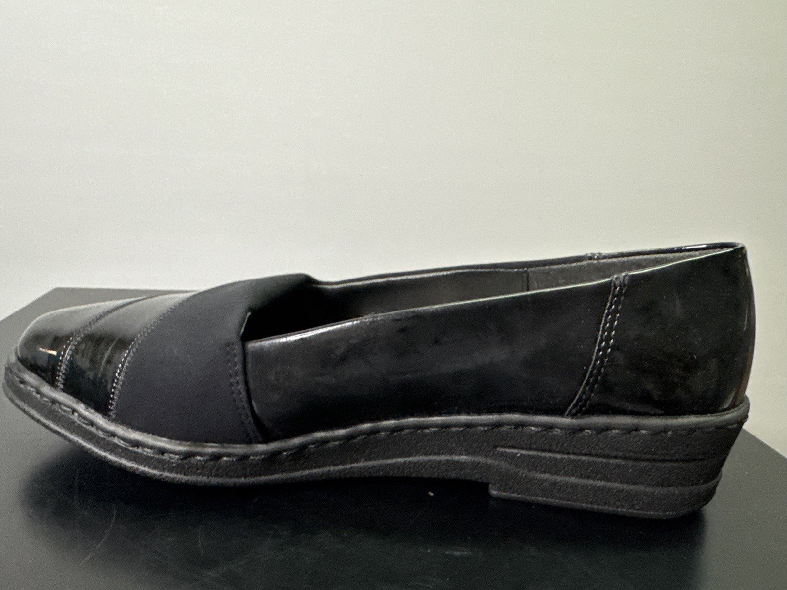 Jana Slipper Gr. 4 Damen Slip On Leder Schwarz