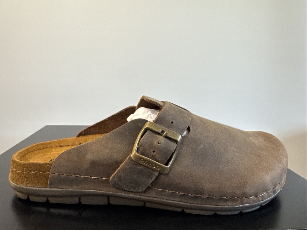Rohde Herren Pantolette Gr. 41 Mocca Nebuk Pantoffel  Schuhweite G 6743