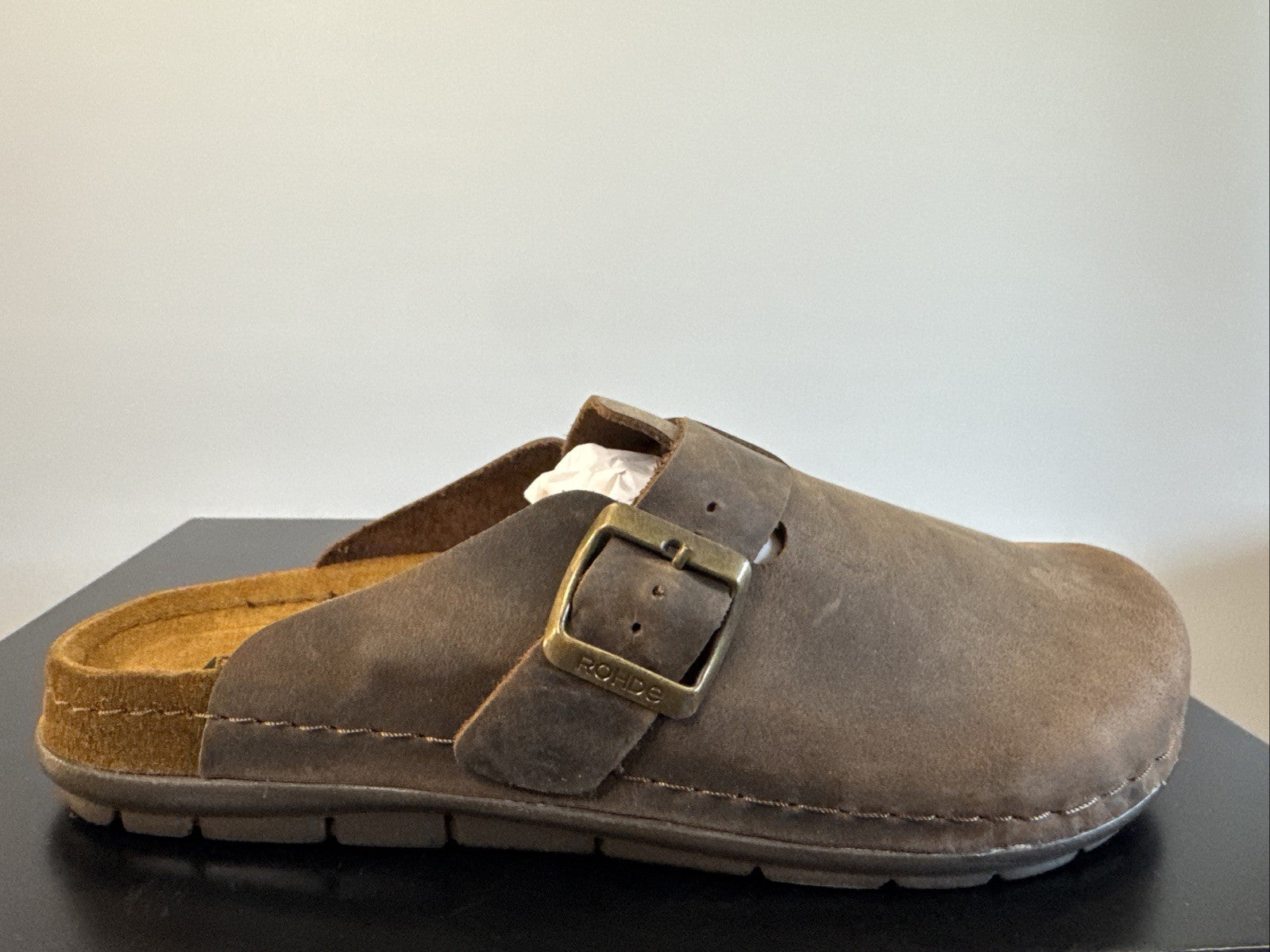 Rohde Herren Pantolette Gr. 41 Mocca Nebuk Pantoffel  Schuhweite G 6743