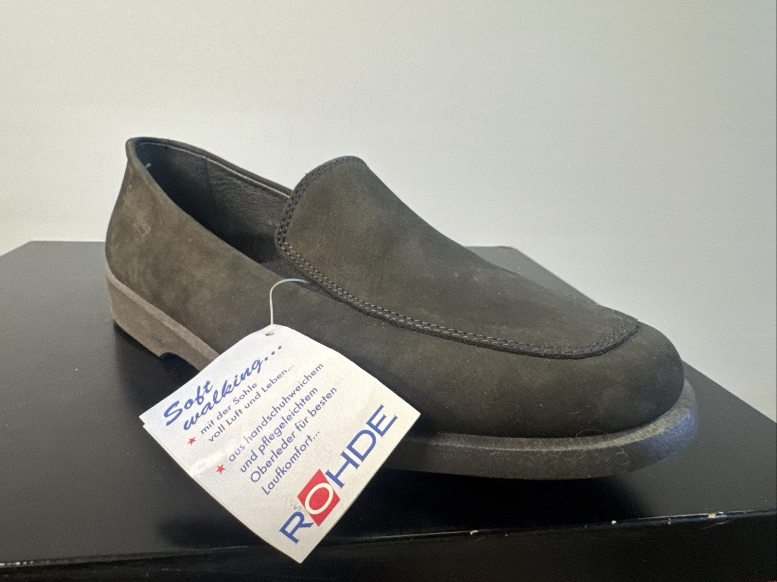 Rodhe Halbschuh Damen Gr. 4 Schwarz Leder 