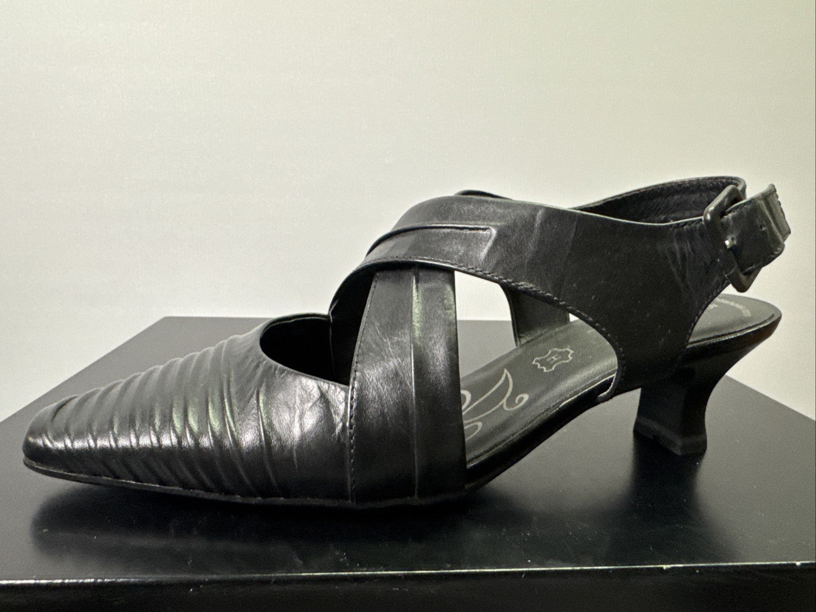 Jana Pumps  Gr. 6 Leder Schwarz Damen Absatzschuh