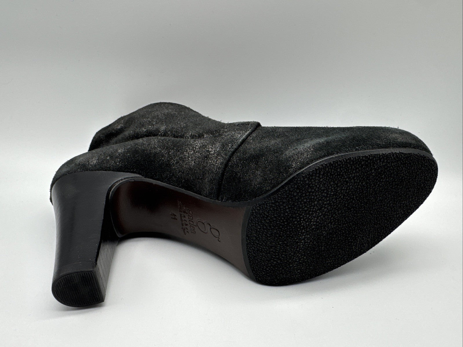 Gadea Stiefelette Gr. 41 Damen Leder Schwarz Absatzschuh 