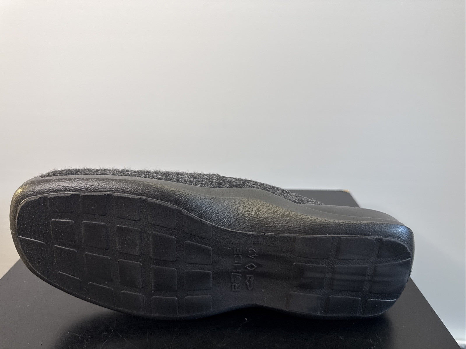 Rohde Herren Filz Pantolette Gr. 44 Anthrazit Pantoffel Weite G 2731