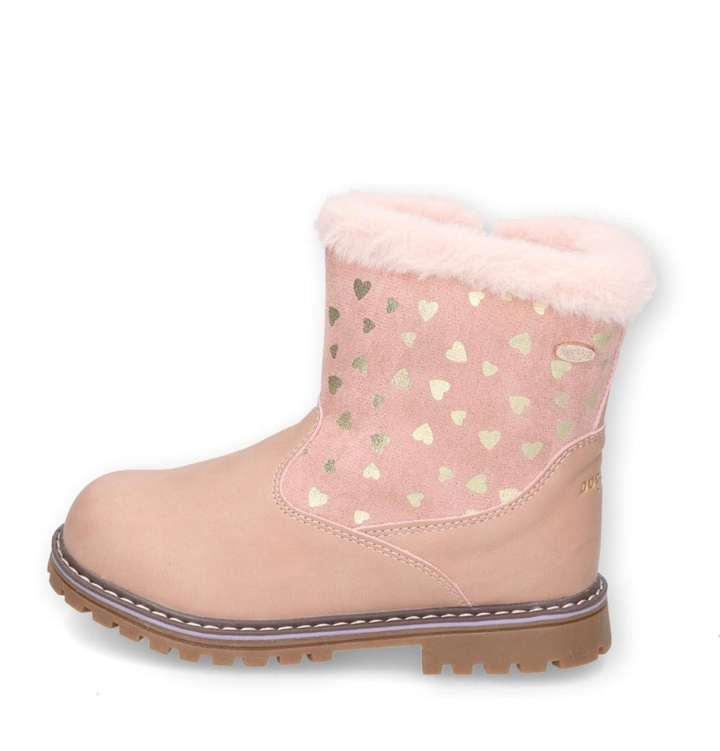 Dockers Wildleder Mädchen Winterstiefel Gr.28 Rosa Mit Herzen Gefüttert