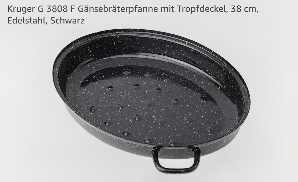 Krüger Emaillierter Gänsebräter - 7L/38cm, Schwarz (253319)