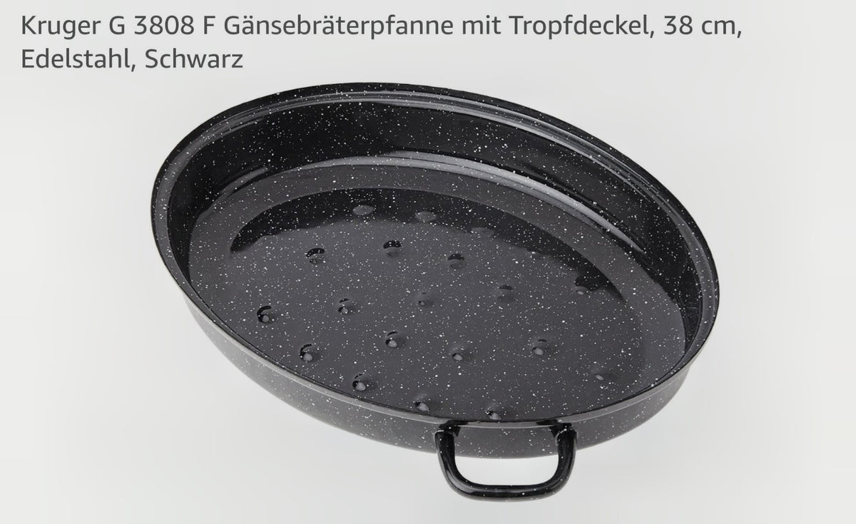 Krüger Emaillierter Gänsebräter - 7L/38cm, Schwarz (253319)