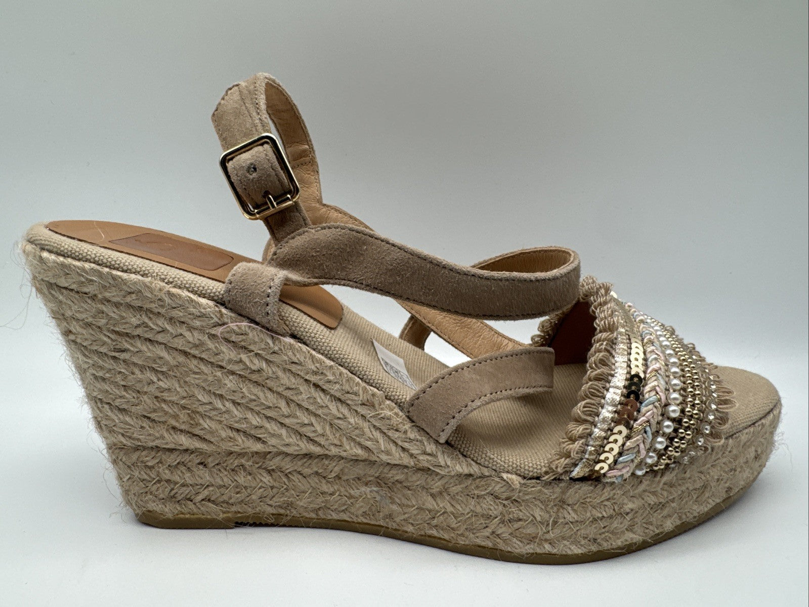 Kanna Sandalette Gr. 41 Damen Kord Keilabsatz 
