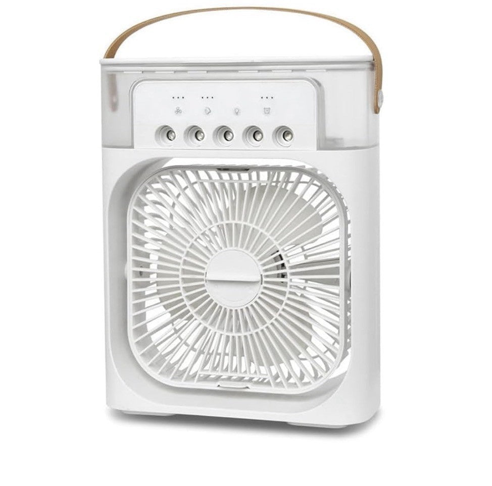 3-in-1 Portable Air Cooler Fan USB Mini Air Conditioner Humidifier LED Light