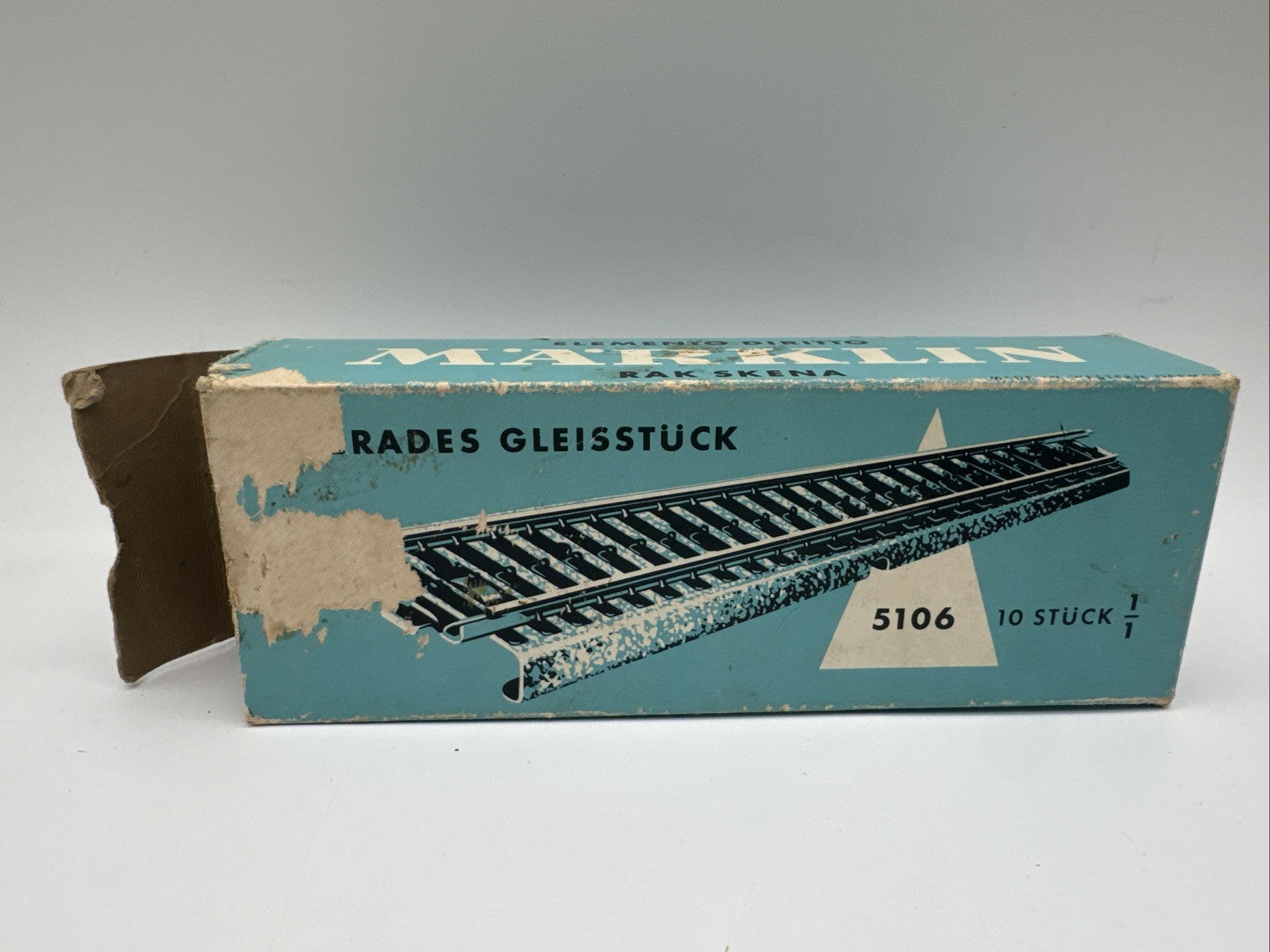 Märklin H0 5106 10 x Gerades Gleis 180 mm gut in OVP