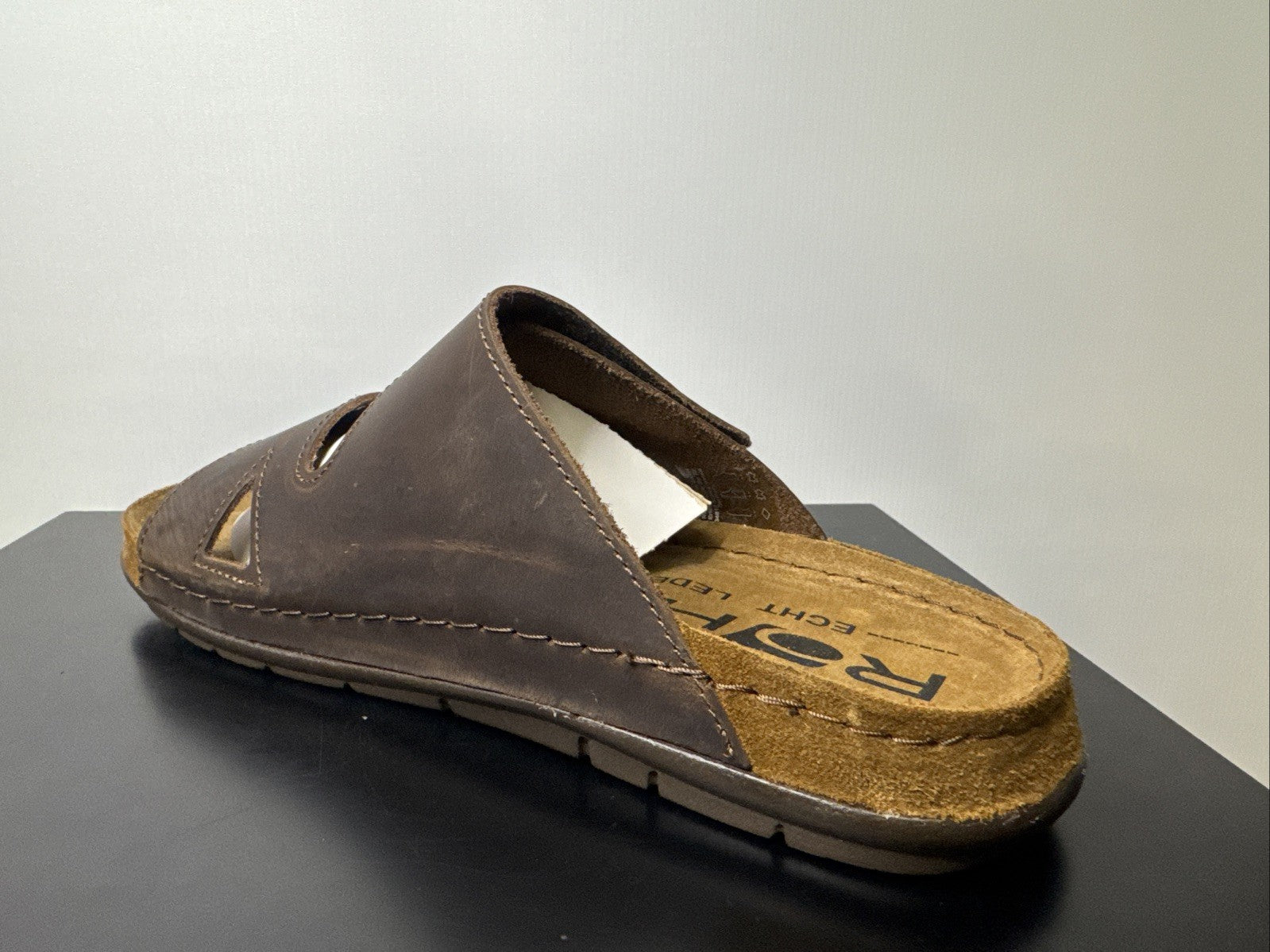 Rohde Herren Pantoletten Gr.47 Hausschuhe Sandale 5914 Mocca
