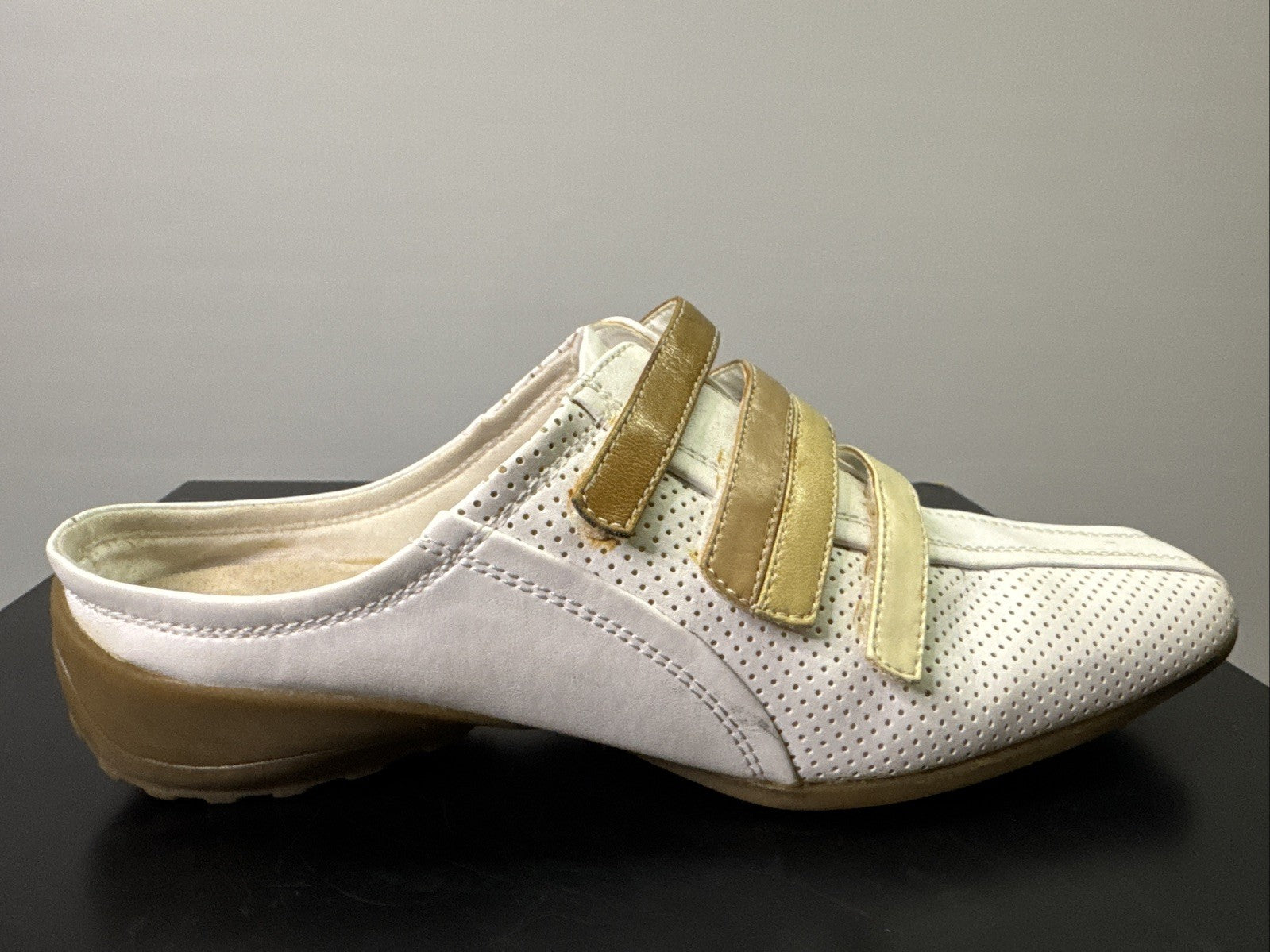 Jana Slipper Gr. 4,5 Damen Slip On Leder Weiß