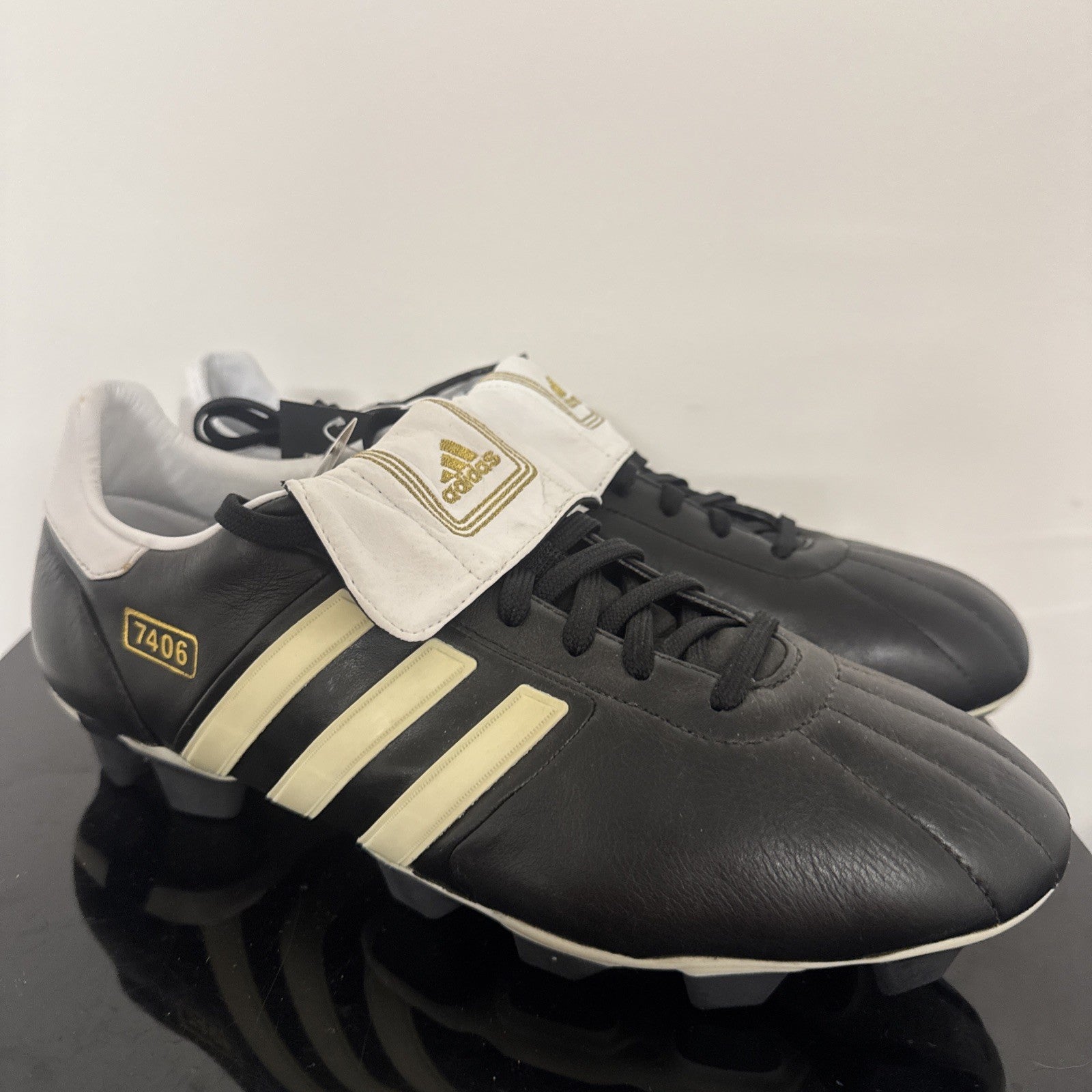 Vintage Adidas Predator 7406 FG 2005 Eur 43 1/3  UK 9 Schwarz