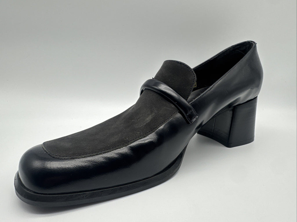 Gianni Gregorio Pumps Damen Gr. 41 Schwarz Leder Absatzschuh 