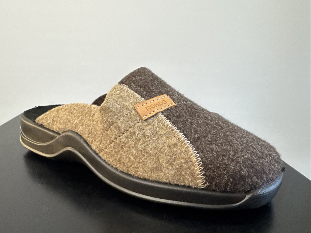 Rohde Herren Filz Pantolette Gr. 46 Mocca Pantoffel Weite G 2731
