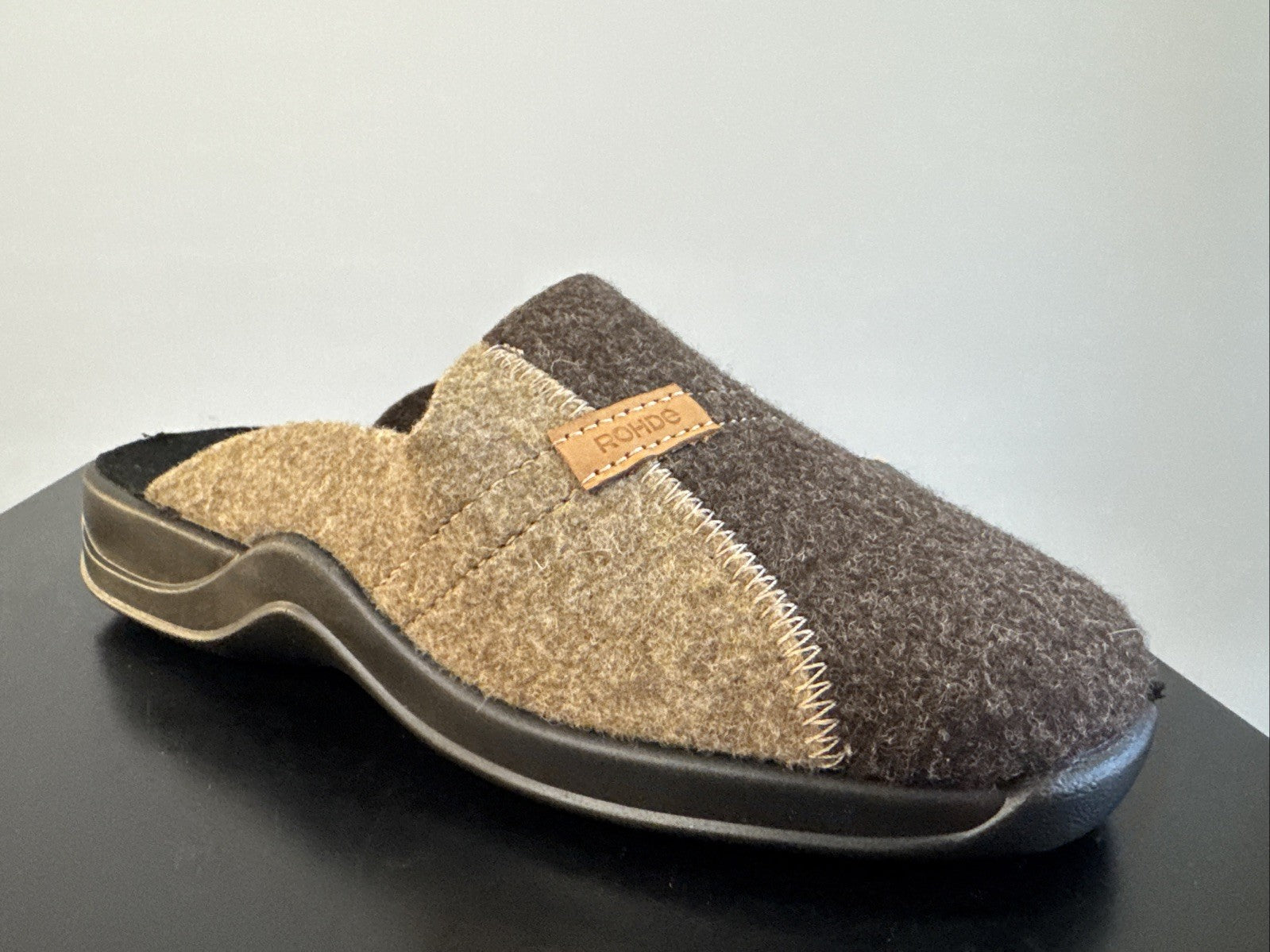 Rohde Herren Filz Pantolette Gr. 46 Mocca Pantoffel Weite G 2731