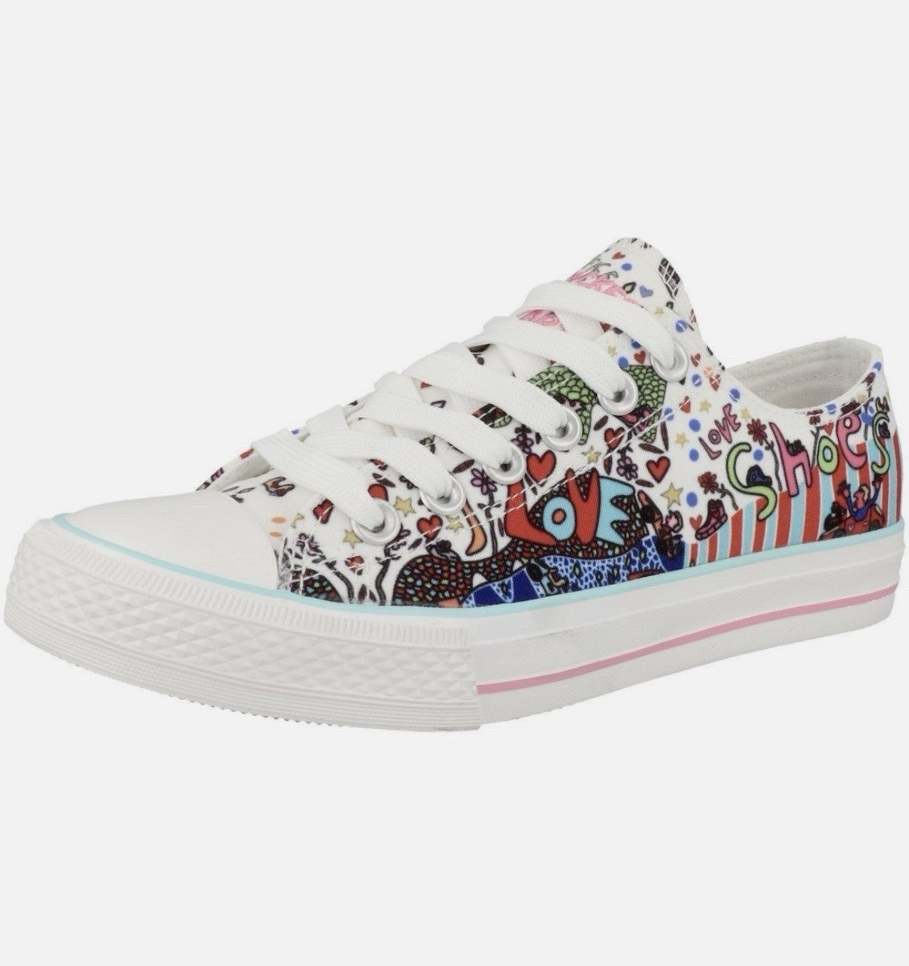 Dockers by Gerli Kinder Gr. 33 Slip-On Sneaker Blumen Halbschuh Freizeitschuh