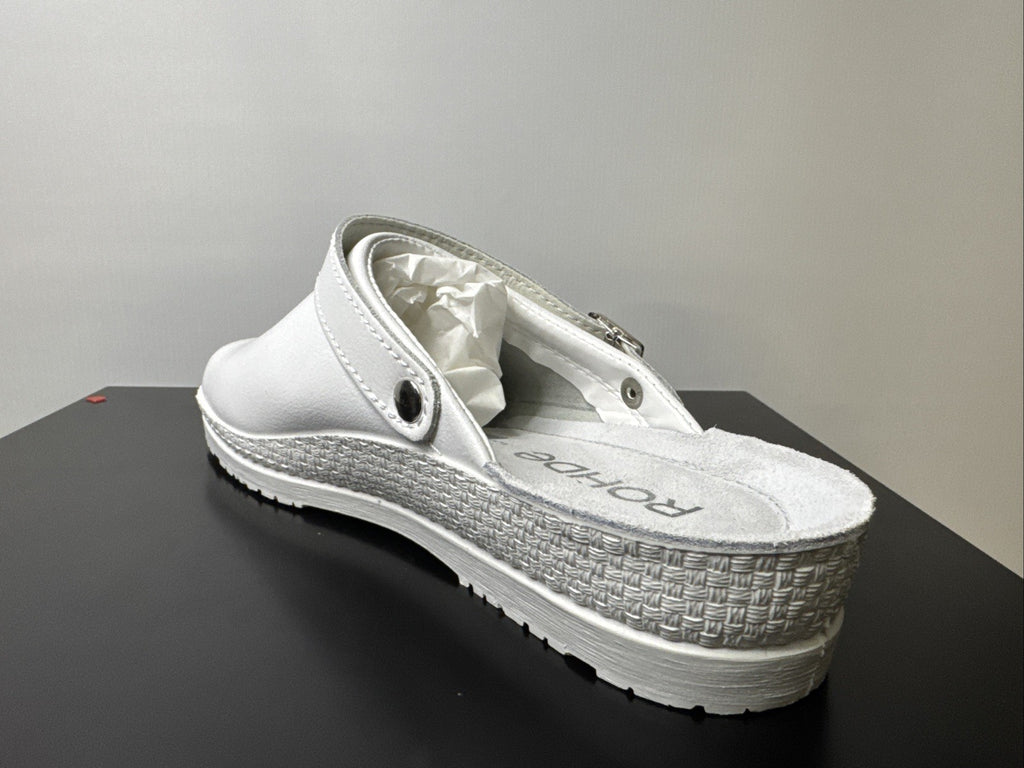 Rohde Herren Pantolette Gr. 40 Weiß Pantoffel 1518