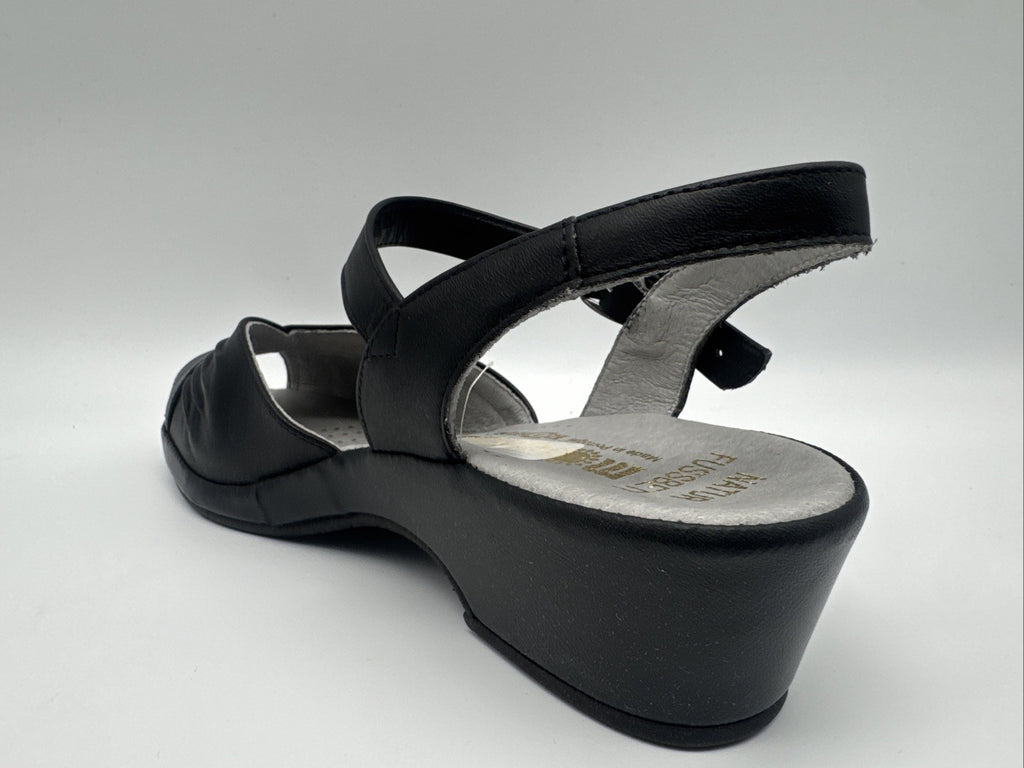 Rohde Sandalette Gr. 4 Damen Schwarz Leder Schuhweite G 1/2
