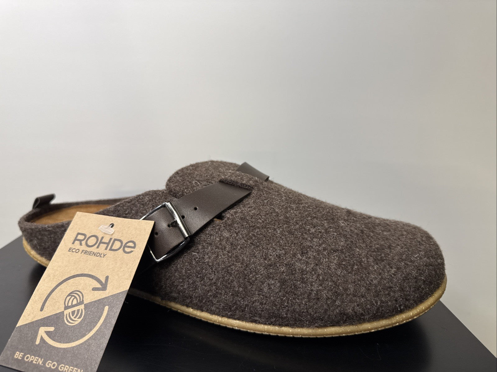 Rohde Herren Filz Pantolette Gr. 42 Mocca Pantoffel 6922