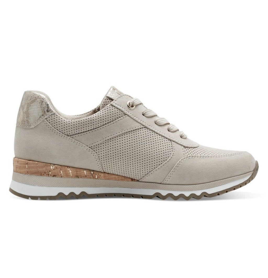 MARCO TOZZI Keilsneaker Freizeitschuh Halbschuh Schnürschuh Beige Damen - Gr. 39