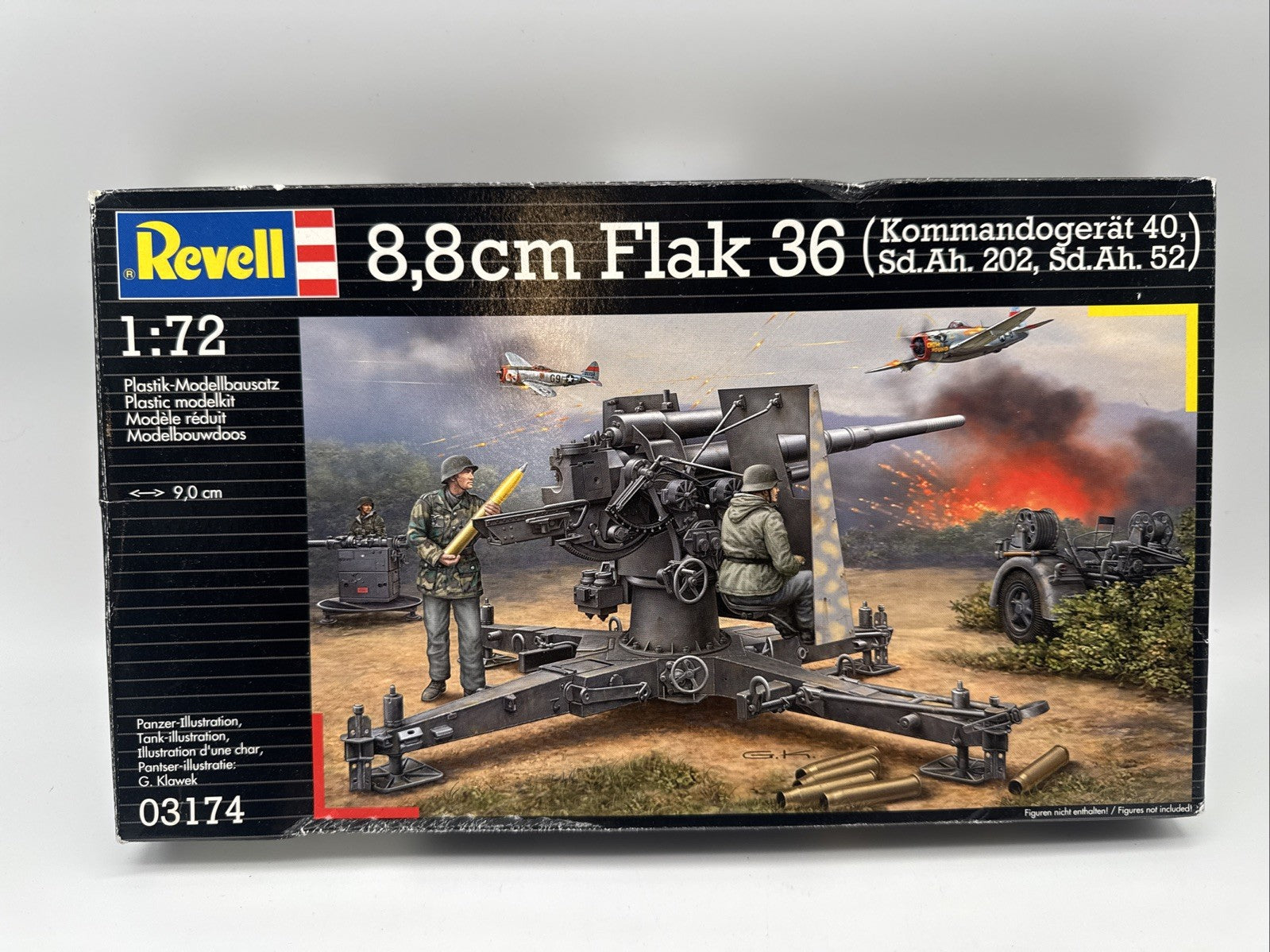 Revell 03174 1/72 WWII 8,8cm Flak 36 Kommandogerät 40 SdAh 202 SdAh 52
