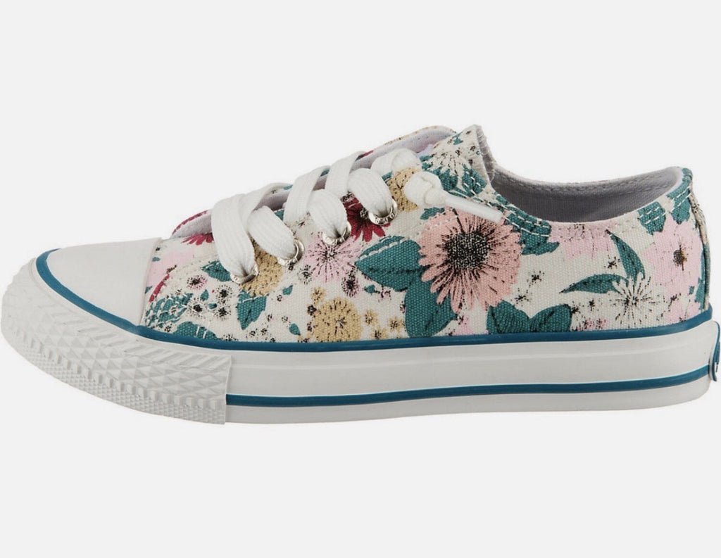 Dockers by Gerli Kinder Gr. 31 Slip-On Sneaker Blumen Halbschuh Freizeitschuh