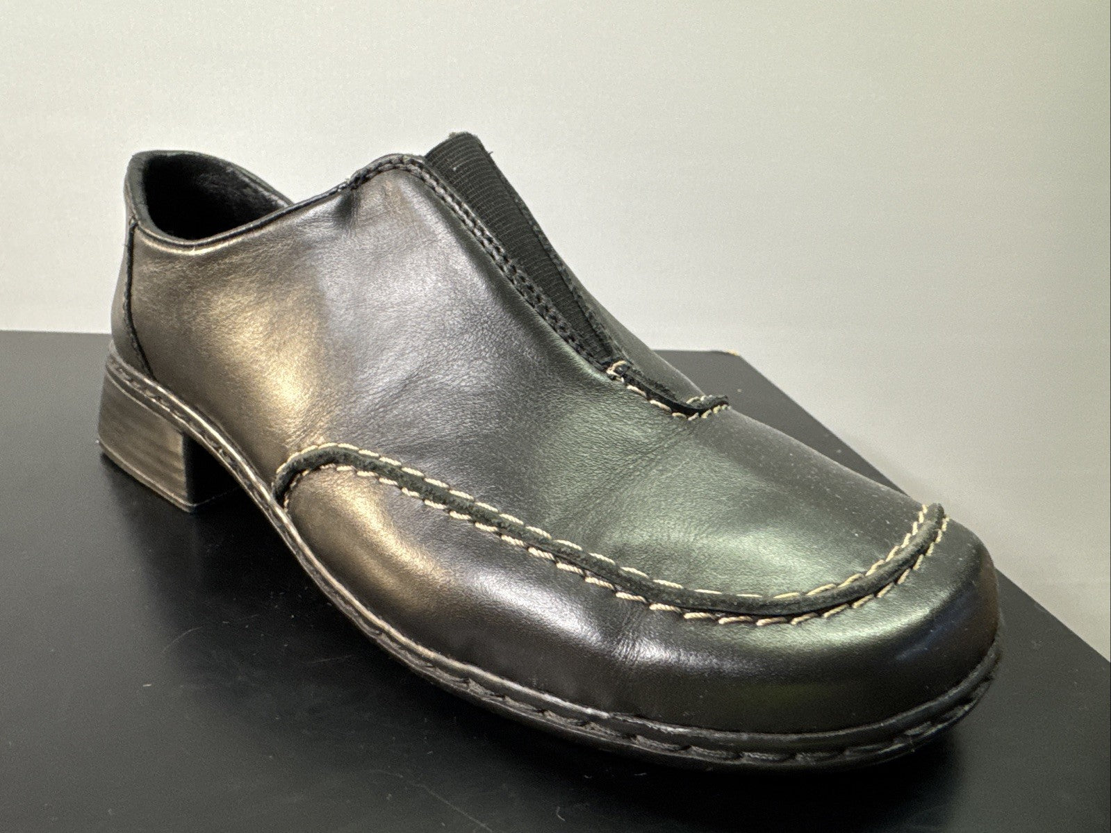 Rieker Halbschuh Gr. 37 Damen Leder Schwarz