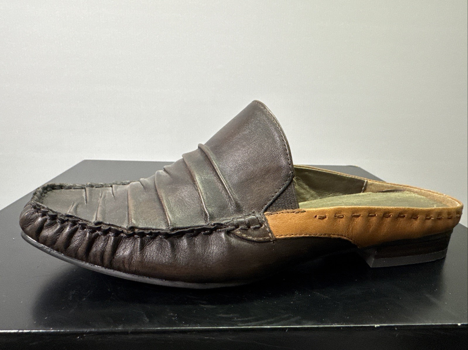 Jana Slipper Gr. 4,5 Damen Slip On Leder Braun