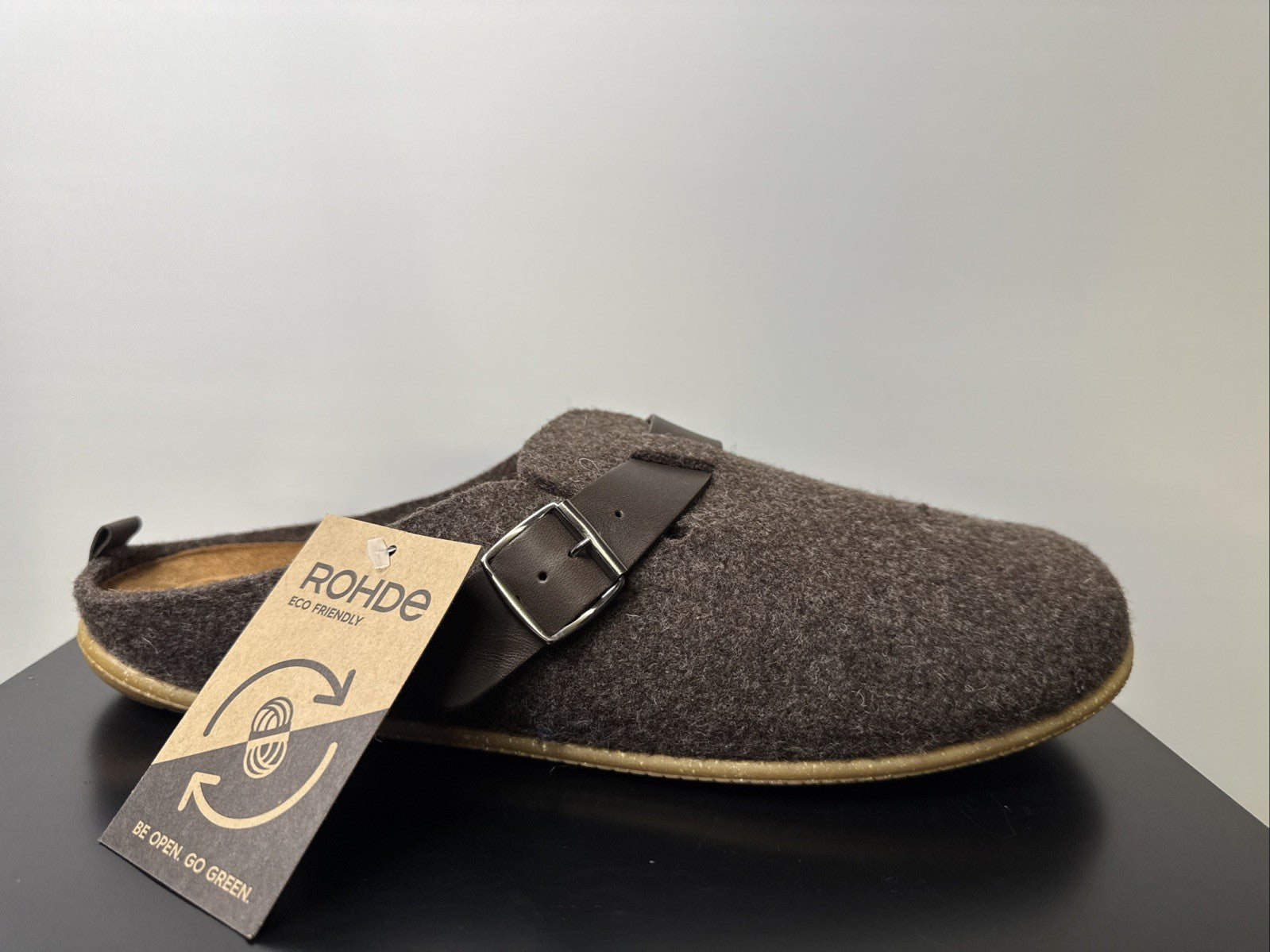 Rohde Herren Filz Pantolette Gr. 40 Mocca Pantoffel 6922