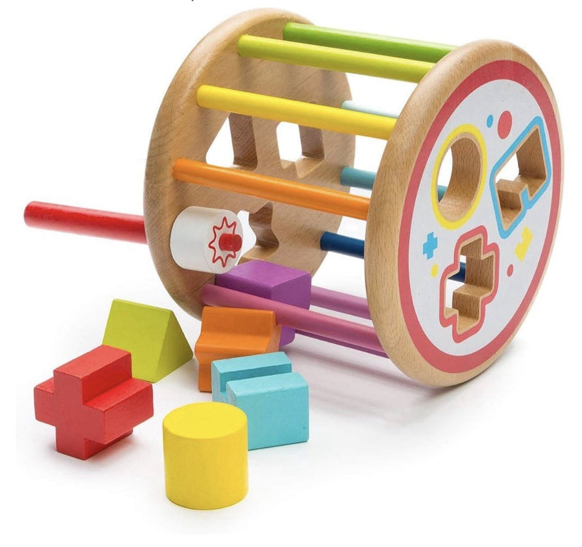 All Kids United Baby Lernspielzeug Sortierspiel Holzformen-Rollensortierwürfel 