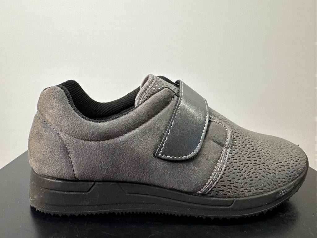 Fischer Markenschuh Gr. 38 Damen Halbschuh Grau Leder