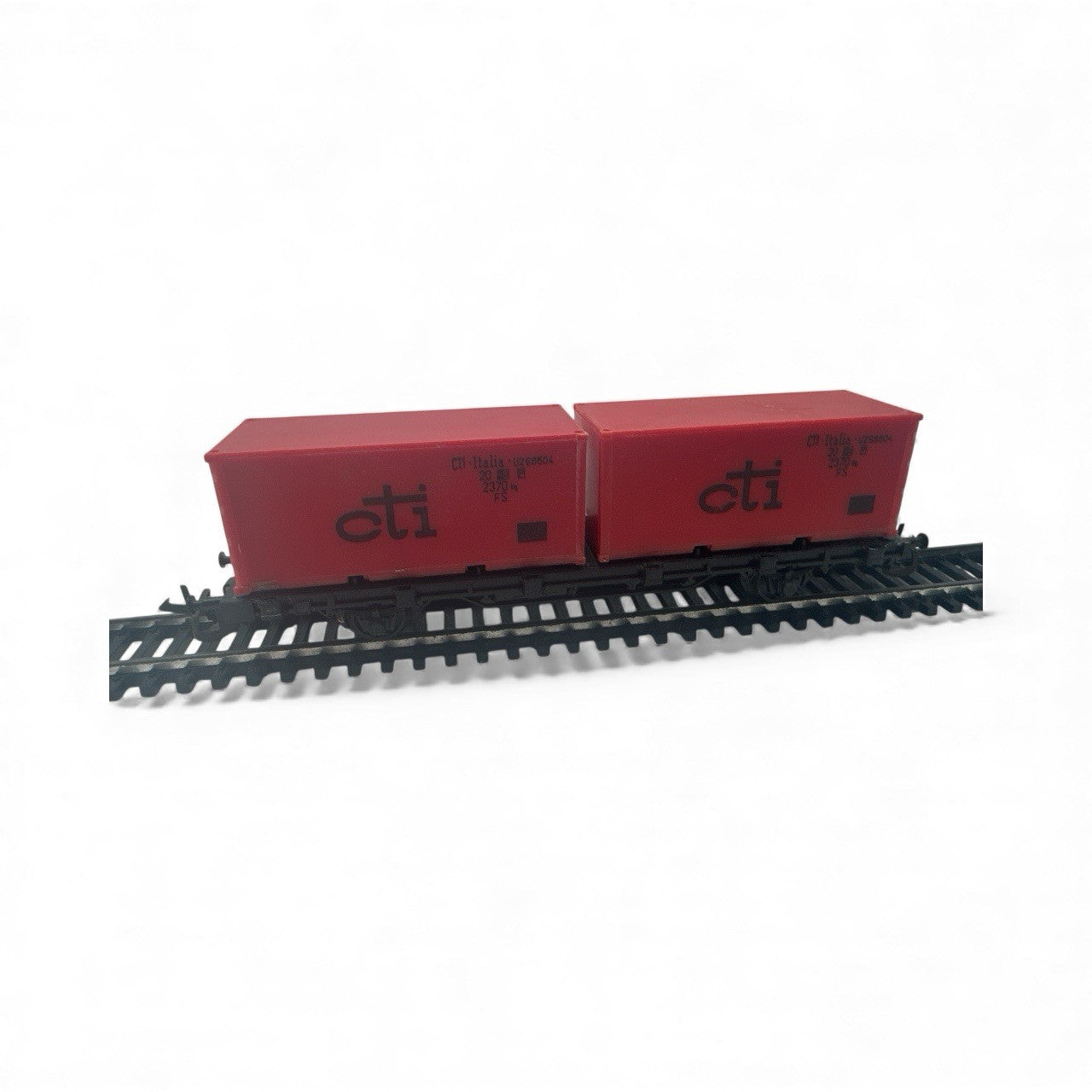 Spur TT Plattformwagen mit 2 Container "cti", BTTB 14523, selten