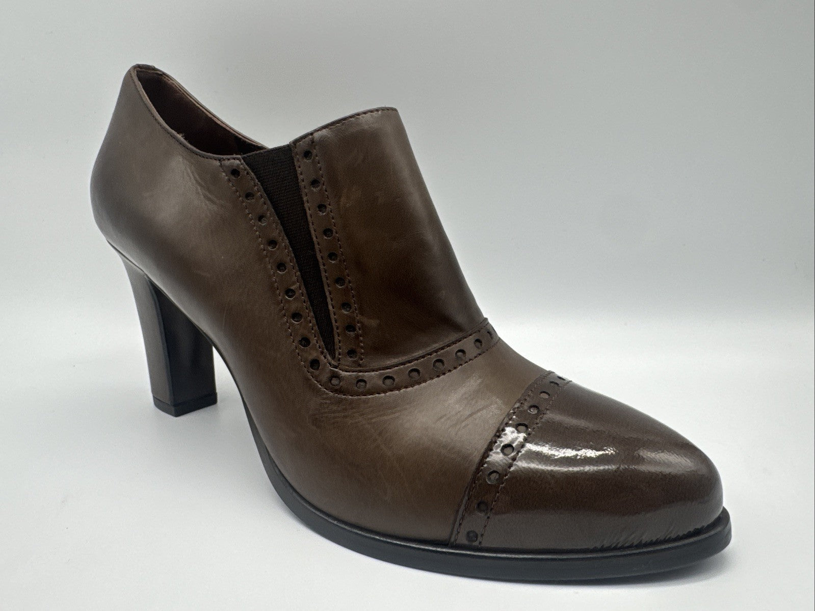 Calpierre Damen Halbschuh Gr. 39 Absatzschuh Leder Braun 