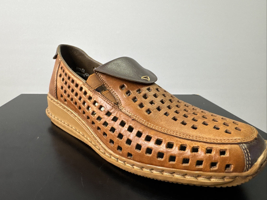 Rieker Halbschuh Gr. 36 Damen Leder Braun Slip On