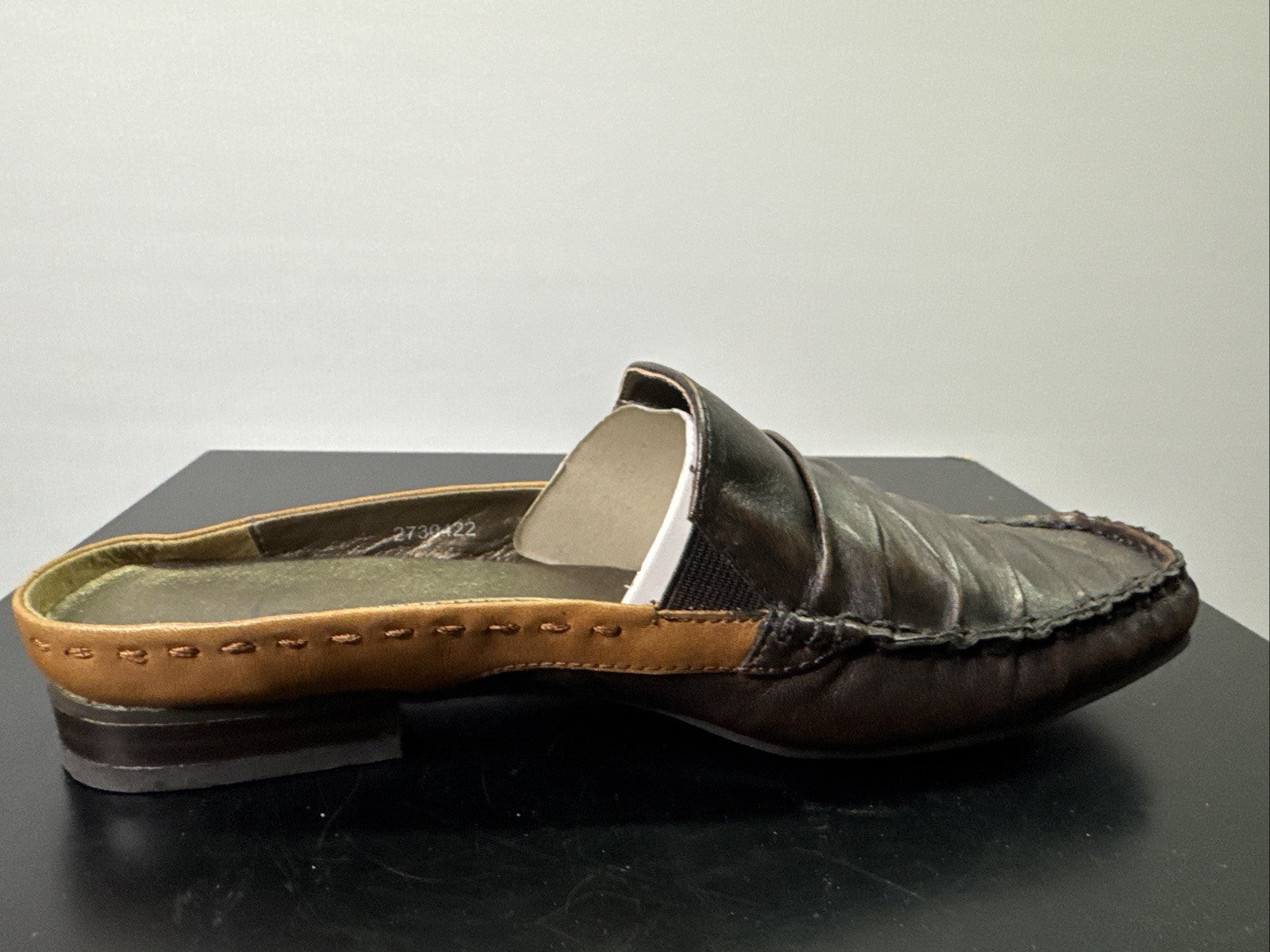 Jana Slipper Gr. 4 Damen Slip On Leder Braun  