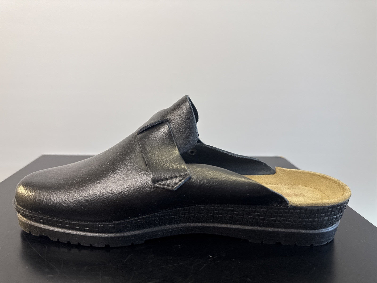 Rohde Herren Pantolette Gr. 39 Schwarz Pantoffel Weite G 1511