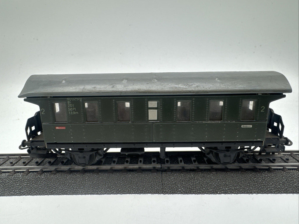 Märklin H0 4002 Personenwagen Donnerbüchse 2. Klasse Bi grün / Blech #250