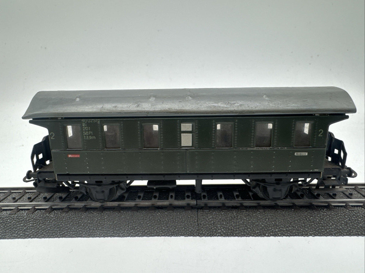 Märklin H0 4002 Personenwagen Donnerbüchse 2. Klasse Bi grün / Blech #250