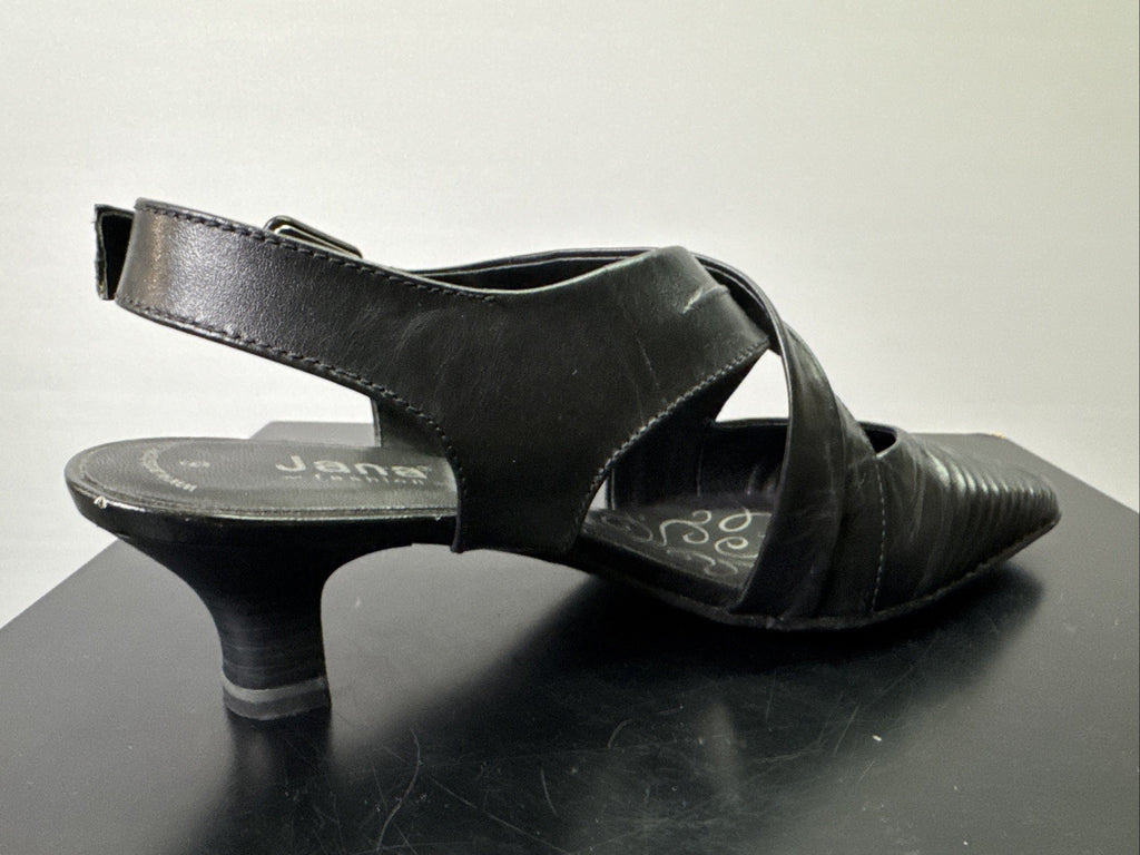 Jana Pumps  Gr. 6 Leder Schwarz Damen Absatzschuh