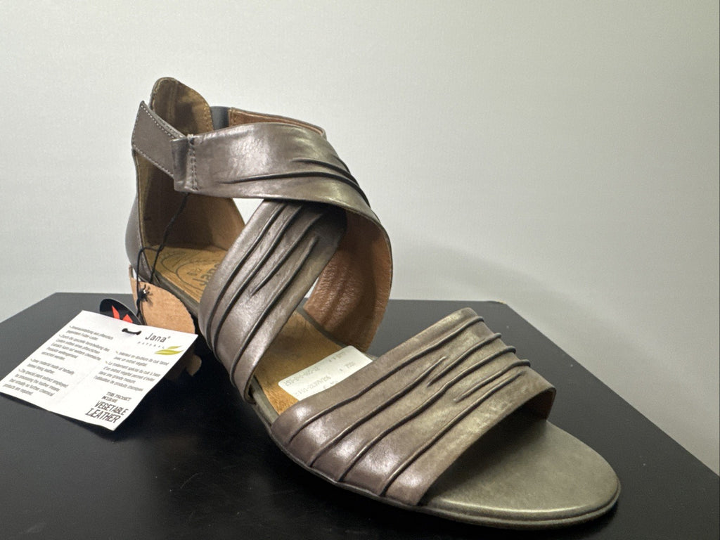 Jana Sandalette  Gr. 6,5 Leder Braun Damen Absatzschuh