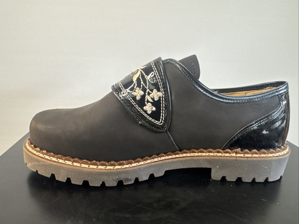 Schapuro Halbschuh Damen Gr. 4 Leder Schwarz
