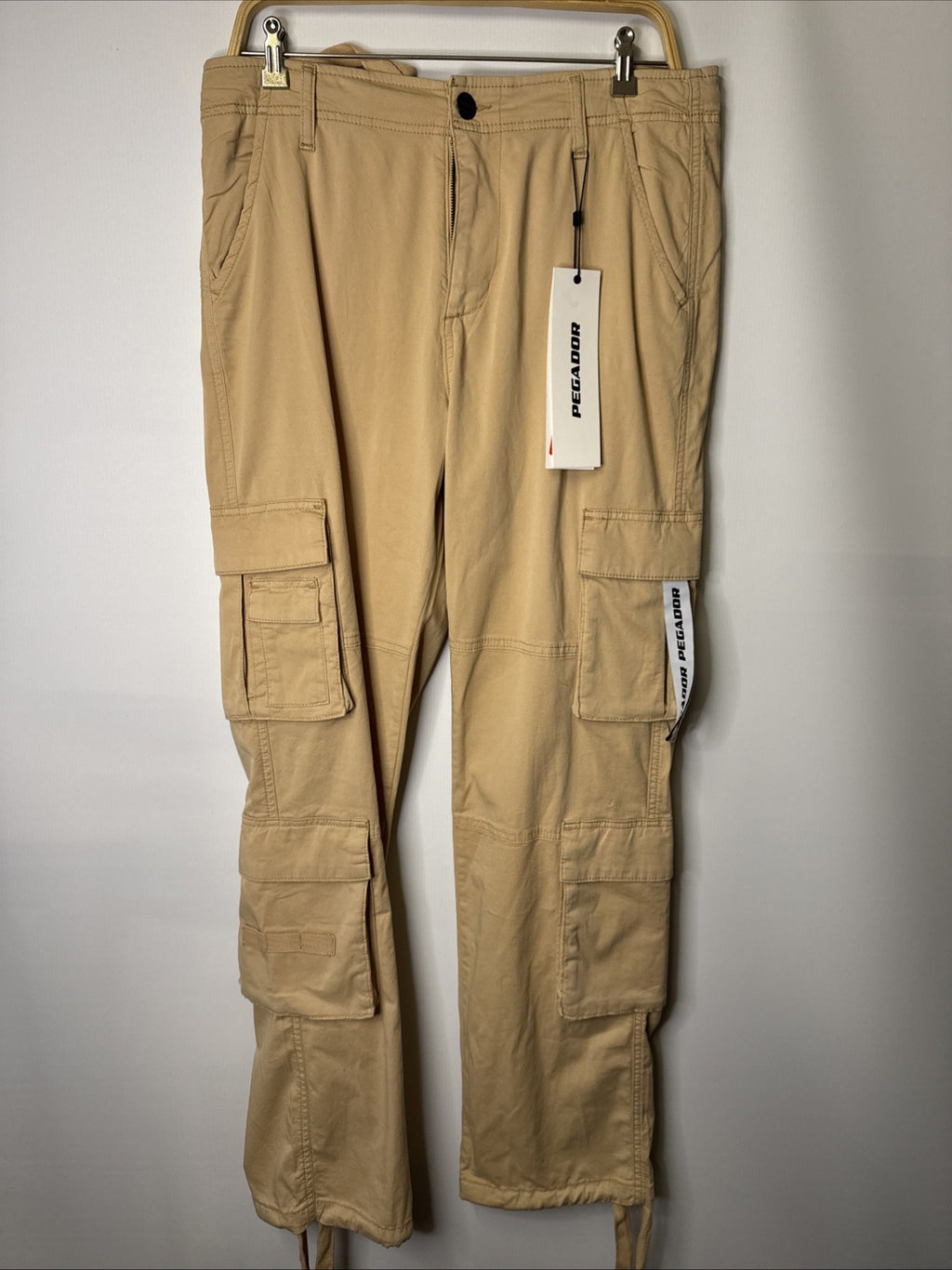 Pegador Damen Jeans Gr. L Tanami Wide Cargo Pants Beige