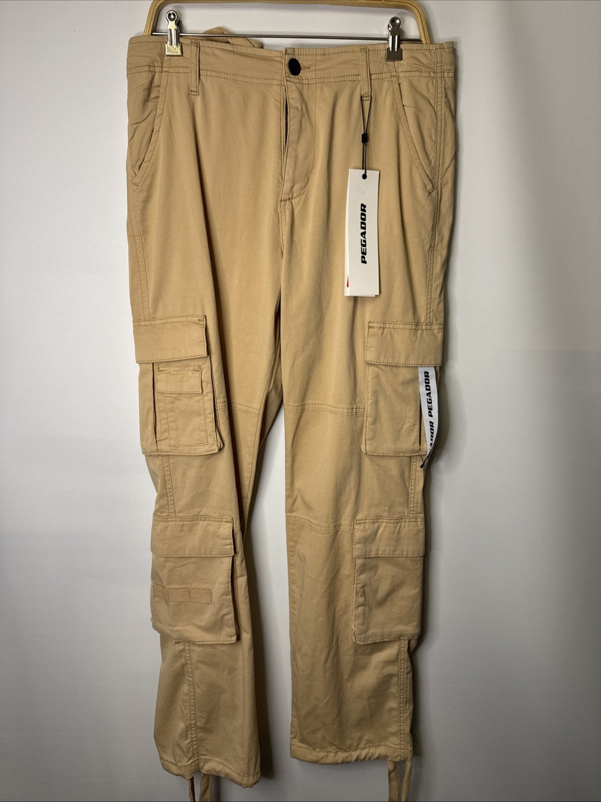 Pegador Damen Jeans Gr. L Tanami Wide Cargo Pants Beige