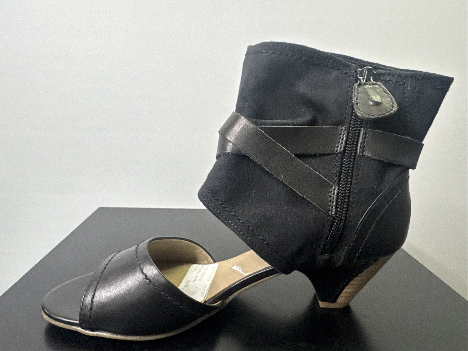 Jana Sandalette  Gr. 4,5 Leder Schwarz Damen Absatzschuh