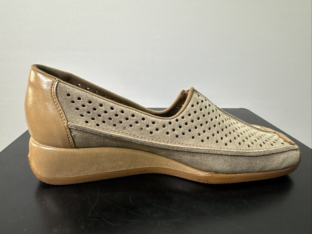 Rieker Halbschuh Gr. 36 Damen Leder Braun Slip On