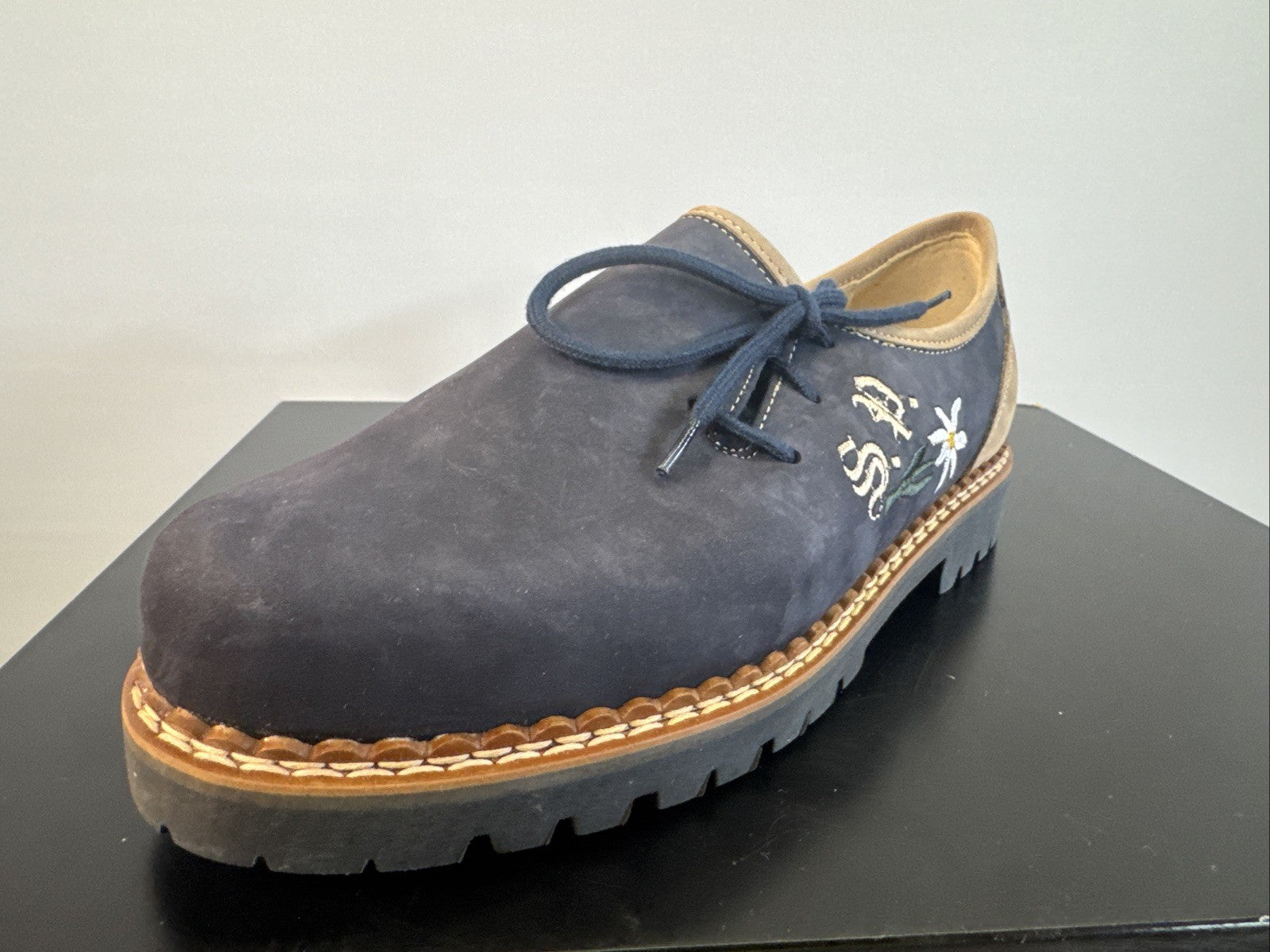 Schapuro Halbschuh Damen Gr. 4,5 Leder Blau